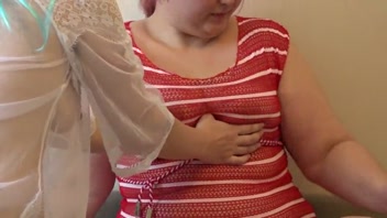 Curvy Beauty Ravishes Pregnant Lover in White Panties, Hairy Lesbian Passion!