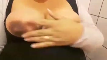 Pregnant Beauty's Steamy Bathroom Solo