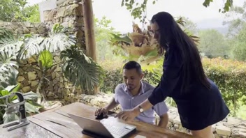 Desperate Boss Bangs Pregnant Employee to Save Her Job!