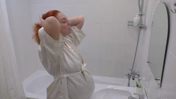 Pregnant Step-Mom's Secret Bathroom Play Caught on Tape