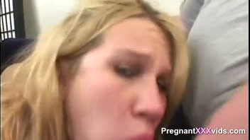 Hot Blonde Preggo in Wild 3-Way Action!