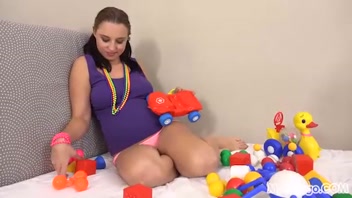 Pregnant Alyssa’s Wild Toy Play Adventure!