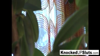 Horny Brunette Craves Cum on Pregnant Belly