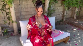 Seductive Pregnant Medusa's Slick Oil Performance