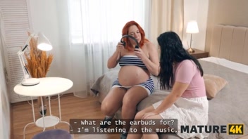 MATURE4K: Pregnant Marta’s Steamy Threesome with Young Duo