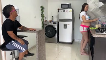 Horny Stepdad Can't Resist Pregnant Stepdaughter's Huge Ass!